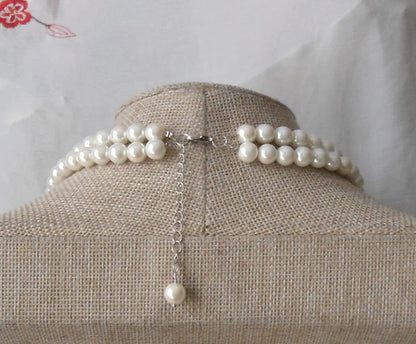 Double Grace – Two-Strand White Pearl Necklace