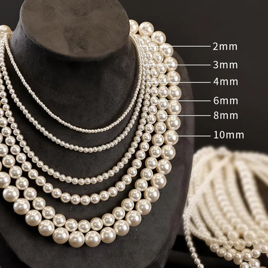 Classic Pearl Necklace, S925 Silver Minimalist Pearl Necklace, 3mm 4mm 6mm 8mm 10mm Pearl Necklace for Women Men,Bridesmaid Gift For Her