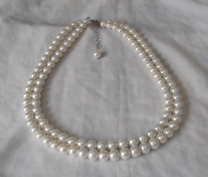 Double Grace – Two-Strand White Pearl Necklace