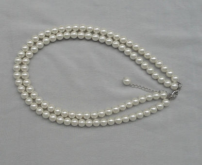 Double Grace – Two-Strand White Pearl Necklace