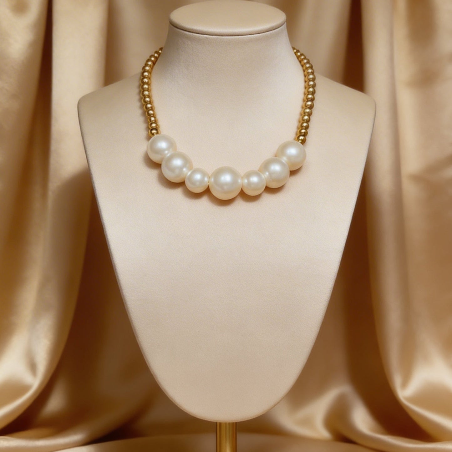Luxury Gold & Pearl Statement Necklace