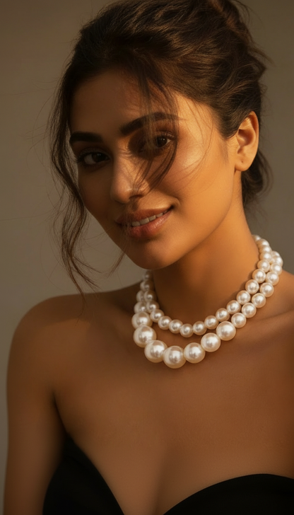 Classy White Graduated Pearl Necklace