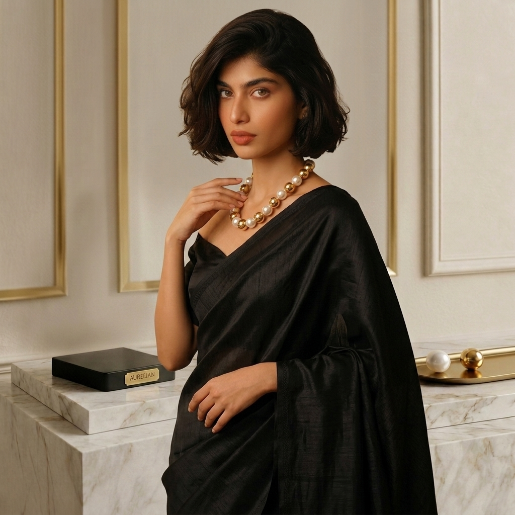 The Aurelia Statement Necklace – Gold & Pearl Choker
