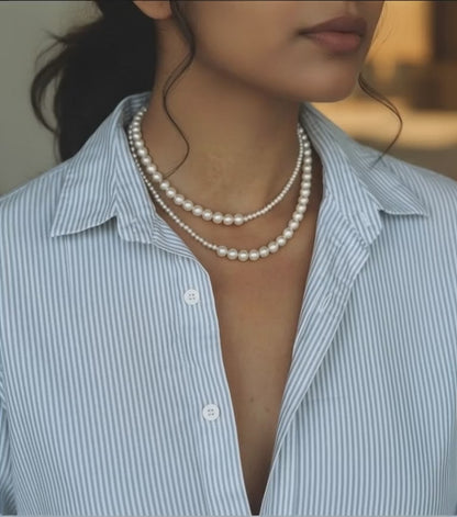 Dual Pearl Layered Necklace