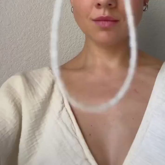 Pearl Choker Necklace - Sterling Silver Necklace - Dainty Silver Choker - Beaded Choker - Delicate Pearl Necklace - Dainty Pearl Necklace