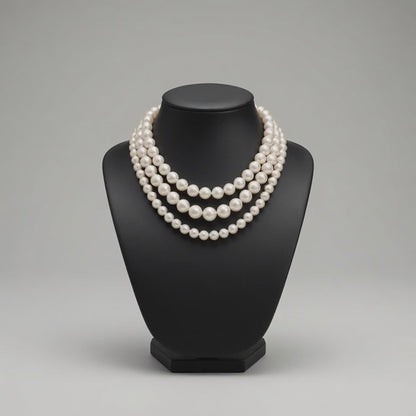 Statement Triple Layer Cream Pearl Necklace 2.0