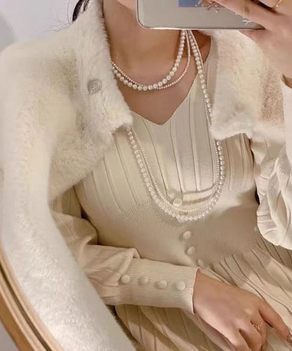 120cm Long White Pearl Double Strand Necklace – Versatile Layered Elegance