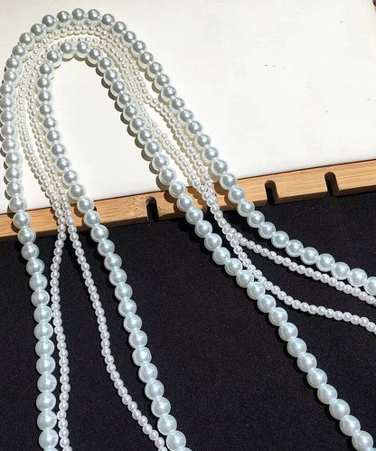120cm Long White Pearl Double Strand Necklace – Versatile Layered Elegance
